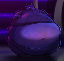 anthro antlers belly belly_expansion belly_inflation big_belly blue_body blue_fur blueberry_inflation body_inflation clothed clothing expansion exposed_belly fur hand_on_belly horn huge_belly hyper hyper_belly hyper_inflation inflation inside looking_at_self looking_down looking_down_at_self male motion_lines navel solo standing swelling swollen_cheeks tight_clothing tracksuit worried phatracc deer mammal 2021