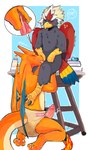 2_horns 3_toes 5_fingers abdl adult_baby ageplay animal_feet anthro avian_feet baby_bottle back_wings beak black_claws black_finger_claws black_talons black_toe_claws blue_cere blue_pacifier blue_tail blue_tail_feathers blue_tail_tip blue_wings blush bodily_fluids bottle cere_(anatomy) changing_table claws close-up close_up_panel cloth_diaper clothed clothing container countershade_body countershade_tail countershade_torso countershading curling_toes dialogue diaper diaper_changing_supplies diaper_fastener diaper_fetish diaper_only diaper_use dipstick_tail dragon_tail duo emanata erection eyebrow_ridge eyes_closed fastener feather_hair feathered_crest feathers feces feet fellatio finger_claws fingers fire flaming_tail foreskin furgonomic_diaper furgonomics furniture genital_fluids genitals grey_arms grey_body grey_face grey_feathers grey_legs grey_wings head_crest horn humanoid_genitalia humanoid_hands humanoid_penis infantilism kneeling kneeling_and_blow_position kneeling_oral_position licking looking_pleasured male male/male markings membrane_(anatomy) membranous_wings milk milk_bottle milk_container multicolored_body multicolored_feathers multicolored_tail multicolored_tail_feathers nude on_table open_mouth oral oral_penetration orange_arms orange_body orange_face orange_feet orange_horn orange_legs orange_snout orange_tail orange_wings pacifier penetration penile penis penis_in_mouth penis_lick pink_diaper_fastener pink_fastener pink_penis pokemorph pseudo_hair red_back red_body red_feathered_crest red_feathers red_tail red_tail_feathers red_wings roleplay scuted_arms scuted_feet scuted_hands scuted_legs scutes sex sharp_teeth simple_background sit_and_blow_position sitting sitting_on_changing_table sitting_on_table smile soaked soiled_diaper speech_bubble sweat sweatdrop table tail tail_feathers tail_markings talon_hands talons tan_body tan_cloth_diaper tan_feather_hair tan_tail tan_torso teeth text throbbing throbbing_penis toe_claws toes tongue topless unclean_diaper urine urine_drip used_diaper wearing_diaper wet_diaper white_feathered_crest white_toe_claws wings wood wood_furniture wood_table yellow_arms yellow_beak yellow_feet yellow_hands yellow_legs yellow_tail yellow_tail_feathers fructoruu nintendo pokemon baxter_blaze fan_character nado_soarian avian braviary charizard draconic generation_1_pokemon generation_5_pokemon pokemon_(species) reptile scalie 2025 absurd_res artist_name colored digital_drawing_(artwork) digital_media_(artwork) hi_res