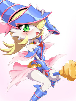 blonde_hair blush bottomwear clothing cosplay female green_eyes hair hair_over_eye holding_object holding_staff long_hair looking_at_viewer one_eye_obstructed pink_bottomwear pink_clothing pink_skirt skirt solo staff white_body white_skin zerokun135 nintendo pokemon yu-gi-oh! dark_magician_girl duel_monster gardevoir generation_3_pokemon humanoid pokemon_(species) 3:4 hi_res