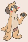 anthro balls blush erection fur genitals male nude penis simple_background smile solo sailby canid canine canis domestic_dog mammal digital_media_(artwork) hi_res