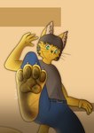 4_toes anthro claws clothing dirty dirty_feet dirty_paws feet foot_fetish foot_play hindpaw macro male pawpads paws raised_paw shocked soles toe_claws toes anthony444333 anthony_proxy felid feline mammal absurd_res hi_res