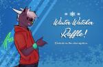 contest fluffy male solo text winter draco-canine mythology drahxis drahxis_(draco-canine) canid canine dragon hybrid mammal mythological_creature mythological_scalie scalie 2018 digital_media_(artwork) english_text