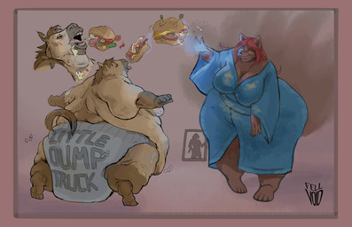 adult_diaper anthro belly belly_overhang border diaper duo female food food_fetish food_play force_feeding forced implied_scat magic magic_user male morbidly_obese obese overweight red_border slob fellvoid alana_silverwind canid canine equid equine fox horse mammal hi_res