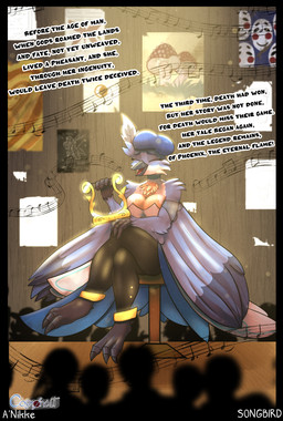 anthro arm_tuft avian_feet big_breasts breasts cheek_tuft chest_tuft cleavage clothed clothing crossed_legs crowd eyes_closed facial_tuft feet female group harp hat hat_feather headgear headwear loose_feather lyrics markings musical_instrument musical_note musical_symbol open_mouth plucked_string_instrument poster_(object) shoulder_tuft smile string_instrument symbol talon_hands talons text tight_clothing toes translucent translucent_clothing tuft winged_arms wings cosmonaut a'nikke_(reckfulabandon) animal_humanoid avian avian_humanoid bird bluebird humanoid oscine passerine thrush_(bird) english_text hi_res signature story story_in_description