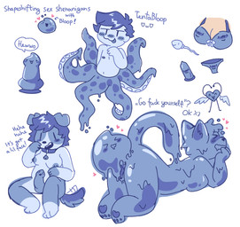 >_< alternate_form alternate_species anthro blue_body blue_fur blue_hair blush bra breasts clothing collar collar_only condom dialogue dripping eyes_closed female fur genitals gynomorph hair heart_symbol intersex living_dildo living_sex_toy male masturbation multiple_forms multiple_poses nude panties pawpads penis penis_with_face pose profanity sexual_barrier_device simple_background solo speech_bubble sperm_cell sperm_cell_with_face tail tail_motion tailwag tentacles text tongue tongue_out underwear white_background bloop_uwu bloop_(bloop_uwu) animate_inanimate canid canine canis domestic_cat domestic_dog felid feline felis goo_creature humanoid mammal slime_(blob) tentacle_creature english_text hi_res nonbinary_(lore)