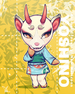 anthro asian_clothing chibi clothing east_asian_clothing female hooves horn japanese_clothing solo yukata ireading62 animal_crossing nintendo shino_(animal_crossing) deer mammal 2021