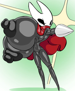 anthro areola big_areola big_breasts big_nipples black_areola black_nipples breasts cloak clothing featureless_crotch female fighting_pose grey_body holding_breast holding_object holding_weapon huge_breasts hyper hyper_breasts mostly_nude nipples non-mammal_breasts non-mammal_nipples pose puffy_areola puffy_nipples slim solo weapon angstrom hollow_knight_(franchise) team_cherry hornet_(hollow_knight) arthropod 2025 digital_media_(artwork) hi_res