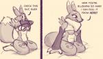 anthro biped breasts clothed clothing clothing_lift dialogue female kneeling raised_clothing raised_shirt raised_topwear shirt shirt_lift solo text thong topwear under_boob underwear bluedouble bandai_namco digimon canid digimon_(species) mammal renamon 2019 comic english_text monochrome sketch