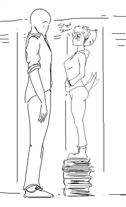 anthro bald blush book clothing dialogue duo fantasy_slur female footwear frill_(anatomy) hair hand_in_pocket hoodie horn inside jacket locker male pockets shoes short_hair size_difference sneakers tail tail_motion tailwag text topwear faustanon cavemanon_studios goodbye_volcano_high ko_op_(game_developer) snoot_game anon_(snoot_game) trish_(gvh) ceratopsian ceratopsid chasmosaurine dinosaur human mammal marginocephalian ornithischian prehistoric_species reptile scalie triceratops 2024 black_and_white english_text hi_res monochrome sketch