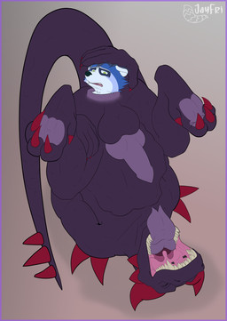 abdominal_bulge almost_fully_inside anal anal_fluids anal_vore anthro anthro_pred anus balls bodily_fluids body_in_anus dripping fangs feet feet_first genitals goo_drip hindpaw horn knot knotted_penis larger_anthro larger_male larger_pred male male_pred male_prey mouth_shot muscular muscular_anthro muscular_male open_mouth paws penis perineum purple_anus purple_body purple_flesh purple_penis purple_perineum purple_tongue red_eyes sharp_teeth size_difference slime soft_vore spiked_tail spikes spikes_(anatomy) spread_anus spreading tail teeth tongue tongue_out unwilling_prey uvula vore willing_pred jayfri mythology devourer_(razor_koopa) dragon goo_creature goo_dragon mammal mythological_creature mythological_scalie procyonid raccoon scalie absurd_res hi_res