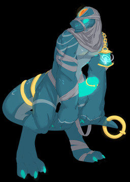 3_eyes anthro bandage blue_penis erection furgonomic_piercing furgonomics genitals glowing glowing_eyes glowing_genitalia glowing_penis humanoid_genitalia humanoid_penis lamp lantern male multi_eye nude penis piercing solo tail tail_piercing seth-iova lizard mummy reptile scalie undead digital_media_(artwork) hi_res