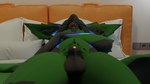 almost_fully_inside animal_genitalia anthro anthro_pred balls bedroom black_body black_fur duo fur genitals green_body green_fur in_mouth male male/male oral_vore partially_inside sheath sleeping soft_vore tongue unaware vore bypixel25 jetface5000 pixel_(bypixel25) zach_(jetface5000) deuzear mantled_beast 16:9 3d_(artwork) 4k absurd_res blender_(artwork) digital_media_(artwork) hi_res widescreen