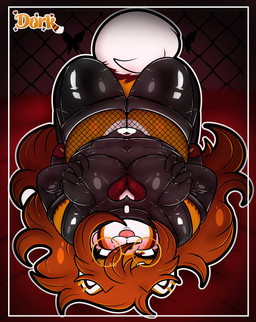 anthro bed big_breasts black_clothing blep breast_grab breasts brown_body brown_fur brown_hair chastity_bulge chastity_device cleavage cleavage_cutout clothed clothing cutout ear_piercing ear_ring eyewear fishnet_clothing fishnet_legwear fluffy fluffy_tail fur furniture glasses glistening glistening_latex grabbing_own_breast gynomorph hair hand_on_breast intersex latex latex_clothing legwear logo long_hair looking_at_viewer navel nipple_outline on_bed orange_body orange_fur piercing pointy_ears ring_piercing slightly_chubby slightly_chubby_anthro slightly_chubby_gynomorph slightly_chubby_intersex solo tail text tongue tongue_out white_body white_fur theawkwarddork togi_takanagi ailurid mammal red_panda 2026 artist_logo colored digital_drawing_(artwork) digital_media_(artwork) english_description full-length_portrait hi_res portrait shaded nonbinary_(lore) trans_(lore) trans_woman_(lore)