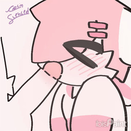>_< accessory anthro blush blush_lines duo eyes_closed fellatio fur genitals hair_accessory hairclip humanoid_genitalia humanoid_penis male male/male male_penetrated male_penetrating male_penetrating_male markings oral oral_penetration penetration penile penis penis_in_mouth pink_markings sex simple_background solo_focus white_background white_body white_fur white_penis colin_slenced dazed_(video_game) xi_(dazed) ambiguous_species canid canine mammal 1:1 animated loop signature
