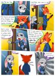 2017 absurd_res anthro canid canine clothed clothing comic dialogue disney ellipsis english_text female fox green_eyes half-closed_eyes hi_res judy_hopps lagomorph leporid male mammal narrowed_eyes nick_wilde peanut.k police police_uniform rabbit red_fox text true_fox uniform zootopia