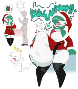after_vore belly big_belly breasts christmas_clothing christmas_headwear clothing death duo fatal_vore female female_pred green_hair hair hat headgear headwear holidays human_prey male overweight santa_hat skull_and_crossbones speech_bubble vore white_body dwps christmas nintendo pokemon gardevoir generation_3_pokemon ghost human mammal pokemon_(species) spirit 2024 hi_res