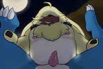 anal anthro belly bellyjob belt bottom_pov duo first_person_view fluffy_chest fur genitals hair hair_over_eyes legs_held male male/male male_penetrated male_penetrating male_penetrating_male moon musclegut muscular navel nipples pecs penetration penis sex tapering_penis yellow_body yellow_fur goenym bandai_namco digimon angoramon digimon_(species) veemon 3:2 hi_res