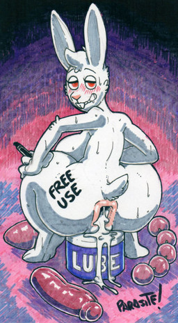 after_anal after_sex anal_beads anthro anus big_butt biped blush bodily_fluids body_writing breasts butt buttplug crouching dildo female gaping gaping_anus glistening glistening_body humanoid_dildo looking_back loose_anus lube_container marker nude pear-shaped_figure plug_(sex_toy) public_use rear_view sex_toy side_boob solo sweat thick_thighs white_body wide_hips writing_on_butt parasitedeath adelaide_(avebunn) lagomorph leporid mammal rabbit 2020 full-length_portrait hi_res marker_(artwork) portrait traditional_media_(artwork)