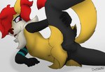 anthro anus balls genitals male penis presenting smile solo spread_legs spreading tail darkholm1 nintendo pokemon braxiss_(darkholm1) braixen generation_6_pokemon pokemon_(species) colored