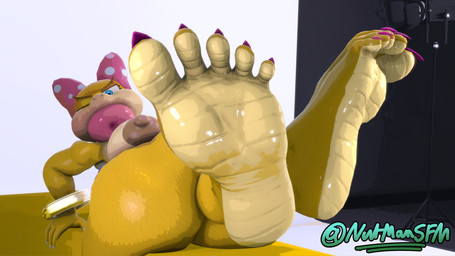 big_feet colored_nails dick_sucking_lips dsl feet female foot_fetish foot_focus huge_feet nails oiled_feet oiled_up pink_nails pink_toe_claws pink_toenails toenails toes nutmansfm mario_bros nintendo koopaling wendy_o._koopa absurd_res hi_res