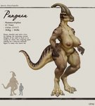 anthro big_breasts breasts butt duo female genitals huge_breasts male mature_female nipples non-mammal_breasts pussy tail text thick_thighs upai pangaea_(upai) dinosaur human mammal prehistoric_species reptile scalie 2024 digital_media_(artwork) english_text hi_res model_sheet