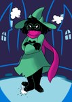 angry anthro barefoot black_body black_fur claws clothing crossed_arms eyewear feet fur glasses green_clothing green_eyewear green_glasses green_hat green_headwear green_topwear hat headgear headwear horn male pink_scarf scarf solo tapping_foot toe_claws topwear shinlalala deltarune undertale_(series) ralsei bovid caprine goat mammal absurd_res artist_name hi_res