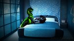 andromorph anthro bed belly big_belly comfy duo female fluffy fur furniture green_body green_fur intersex intersex/male love loving_sex male male/female on_bed tail winter lance_the_lich blender_cycles lance_barrowpaw rynfluff canid canine canis fox hybrid mammal vulper wolf 16:9 3d_(artwork) blender_(artwork) digital_media_(artwork) hi_res widescreen