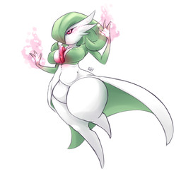 big_breasts breasts female nipple_outline not_furry simple_background solo thick_thighs white_background wide_hips echoseed nintendo pokemon gardevoir generation_3_pokemon pokemon_(species) 1:1 source_request