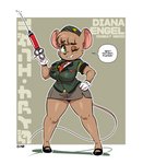 anthro big_breasts bottomwear breasts clothed clothing dialogue female fully_clothed hand_on_hip miniskirt one_eye_closed skirt solo syringe text wide_hips wink joaoppereiraus diana_engel mammal mouse murid murine rodent 2020 digital_media_(artwork) english_text hi_res