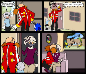 anthro bodily_fluids crying dialogue eyelashes eyewear female femboy glasses hand_holding humor kissing machine male male/male scuff_marks speech_bubble tears text tools wearing_glasses wrench justtaylor idw_publishing perry_bible_fellowship sega sonic_frontiers sonic_the_hedgehog_(comics) sonic_the_hedgehog_(idw) sonic_the_hedgehog_(series) doctor_starline dr._eggman kitsunami_the_fennec metal_sonic sage_(sonic) surge_the_tenrec afrosoricid canid canine eulipotyphlan fennec_fox fox hedgehog human mammal monotreme platypus robot robot_anthro tenrec true_fox absurd_res comic english_text flat_colors hi_res parent_(lore)