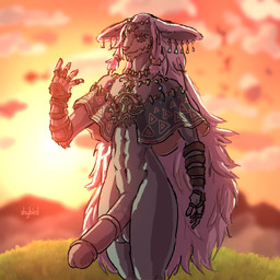 abs animal_genitalia animal_penis anthro athletic athletic_anthro athletic_male balls bedroom_eyes big_penis bottomless bottomless_anthro bottomless_male charged_armor_(totk) clothed clothing dusk equine_genitalia equine_penis erection evening femboy genitals green_body hair half-closed_eyes huge_penis jewelry long_hair looking_at_viewer male medial_ring narrowed_eyes outdoor_nudity outside penis pose presenting presenting_penis seductive sky smile smiling_at_viewer solo sunset white_hair shybird nintendo tears_of_the_kingdom the_legend_of_zelda rauru_(tears_of_the_kingdom) bovid caprine goat mammal zonai 1:1 absurd_res hi_res pinup