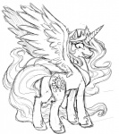 feathered_wings feathers female feral grin horn looking_back princess quadruped rape_face royalty smile solo tail text wings buttercup_saiyan friendship_is_magic hasbro my_little_pony mythology princess_celestia_(mlp) equid equine mammal mythological_creature mythological_equine winged_unicorn absurd_res english_text hi_res monochrome