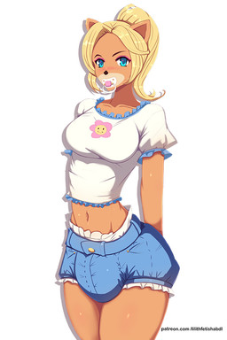 ageplay anthro bulge clothed clothing diaper diaper_bulge diaper_fetish female fur hair infantilism long_hair object_in_mouth pacifier pacifier_in_mouth ponytail roleplay solo standing text wearing_diaper lilith-fetish activision crash_bandicoot_(series) coco_bandicoot bandicoot mammal marsupial 2020 2:3 url