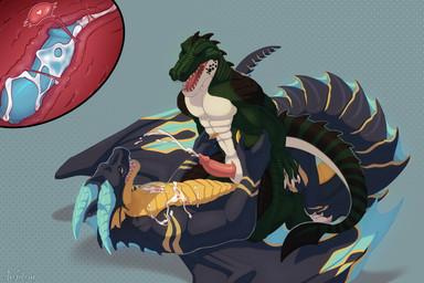 anal anal_penetration anthro bodily_fluids cum cum_inside duo genital_fluids genitals internal male male/male orgasm penetration penis prostate sex owl_light european_mythology mythology crocodile crocodilian dragon mythological_creature mythological_scalie reptile scalie western_dragon invalid_tag x-ray_(disambiguation) hi_res