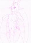 anthro areola breasts claws eyebrows eyelashes female finger_claws genitals hair hand_on_hip horn markings navel nipples non-mammal_breasts nude pose pussy scales snout solo wings goina mythology lady_ann dragon mythological_creature mythological_scalie scalie 2018 graphite_(artwork) hi_res portrait sketch three-quarter_portrait traditional_media_(artwork)