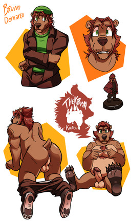 all_fours anthro anus balls body_hair bottomwear bottomwear_down chest_hair circumcised clothed clothing fingers_together genitals humanoid_genitalia humanoid_penis looking_at_viewer male male_anthro multiple_poses pants pants_around_ankles pants_down partially_clothed pawpads penis pose presenting presenting_anus pubes undressing_between_scenes thekinkybear bruno_de'marco bear mammal absurd_res hi_res