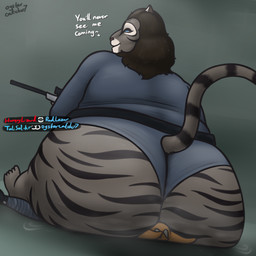 anthro blue_eyes blue_text body_worship butt_sniffing butt_worship cellulite clothing dialogue duo facesitting female female_facesitting_male gun holding_sniper_rifle leotard looking_back male male/female musk one-piece_swimsuit overweight overweight_anthro overweight_female ranged_weapon red_text rifle sitting sitting_on_another smelly smelly_butt sniffing sniper_rifle swimwear text weapon wetsuit white_text oystercatcher7 joey_(oystercatcher7) deer domestic_cat felid feline felis mammal 1:1 english_text hi_res