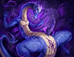 after_sex animal_genitalia animal_penis anus big_penis blue_body blue_scales bodily_fluids cetacean_genitalia cetacean_penis claws corruption cum cum_on_chest cum_on_face cum_on_own_chest cum_on_own_face cum_on_penis cum_on_self eyelashes facial_hair feral genital_fluids genital_slit genitals glowing glowing_eyes goatee hair horn long_eyelashes long_neck magic magic_circle male mature_male mustache penis scales serpentine slime_in_ass solo spread_legs spreading tail tailbutt tapering_penis white_hair wide_crotch nurinaki american_dragon:_jake_long disney mythology luong_lao_shi dragon eastern_dragon mythological_creature mythological_scalie scalie 2024