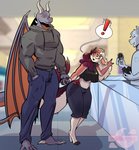 anthro duo exclamation_point female male male/female tail bubblejinxart mythology shy_(notsoshy) dragon hybrid mythological_creature mythological_scalie scalie jason_(disambiguation) hi_res