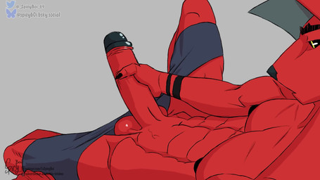 abs anthro athletic audible_ejaculation balls big_balls big_penis black_glans black_nails black_nipples black_sclera bodily_fluids clothed clothing colored_nails cum cum_on_body cum_on_self cumshot ejaculation excessive_cum excessive_genital_fluids foreskin fur genital_fluids genitals glans glistening glistening_balls glistening_genitalia gooning hand_on_penis huge_penis long_penis lying male male_anthro masturbation muscular muscular_male nails nipples on_back orgasm orgasm_face partially_clothed penis red_body red_fur solo spandex speedo swimwear tattoo thick_penis throbbing throbbing_balls throbbing_penis tight_clothing toned_body toned_male vein veiny_penis yellow_eyes spicyboi01 canid canine mammal razor_hound 16:9 2d_animation animated frame_by_frame hi_res short_playtime sound webm widescreen