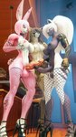 abs anthro armwear athletic balls big_breasts breasts brown_hair clothing cybernetic_arm cybernetic_limb ear_chain ear_piercing ear_ring eye_patch eyewear facial_piercing fishnet_armwear fishnet_clothing fishnet_legwear footwear frenum_piercing genital_piercing genitals gold_(metal) group hair herm high_heels intersex intersex/intersex kitchen legwear muscular muscular_anthro nipple_piercing nipples nose_piercing nose_ring penis penis_piercing piercing pink_hair prince_albert_piercing red_hair ring_piercing robotic_arm septum_piercing septum_ring shoes tail trio white_body white_hair ludexus ludexus_(modeler) fan_character la_tuerta_(ludexus) nirvana_(ludexus) nirvana_(wolfgal_w_horns) zafy_takada_(ludexus) bear canid canine canis coyote equid equine felid lagomorph leporid mammal pantherine rabbit snow_leopard ursine 3d_(artwork) 4k 9:16 absurd_res digital_media_(artwork) hi_res source_filmmaker_(artwork)