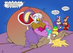absurd_res anthro anthrofied apple_bloom_(mlp) avian badgerben bdsm beak belly big_belly big_breasts bloat_(sound_effect) blonde_hair bodily_fluids bondage bound breasts brown_body brown_feathers bunny_costume cadbury_(agentgrimm) clothing color_edit colored costume crazy_eyes cream_(disambiguation) cum cum_in_mouth cum_inside dialogue different_sound_effects dotted_line dotted_line_speech_bubble drinking drinking_cum eager easter easter_bunny easter_egg egg english_text equid equine expansion_sound_effect fake_ears fake_rabbit_ears fake_tail feathers female female/female fingers force_feeding forced friendship_is_magic fun_paste furrymang453 genital_fluids gilda_(mlp) group growth gryphon hair hasbro hi_res holidays horse huge_belly huge_breasts hyper hyper_belly inflation insane lagomorph leporid mammal my_little_pony mythological_avian mythological_creature mythological_equine mythology nervous nude onomatopoeia open_mouth orange_body overweight pegasus pointy_speech_bubble pony pouring purple_hair rabbit red_hair restraints rope rope_bondage scootaloo_(mlp) scut_tail short_tail signature simple_background sound_effects species_in_dialogue speech_bubble stuffing suit swelling tail text third-party_edit toy toy_gun white_body white_feathers wings yellow_body
