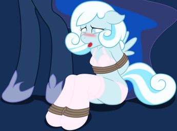 anthro anthrofied bdsm blind blue_hair blush bondage bound bra clothing disability duo feathered_wings feathers female hair hands_behind_back legwear multicolored_hair panties sitting stockings two_tone_hair underwear white_hair wings young young_anthro ryuseihikari friendship_is_magic hasbro my_little_pony mythology fan_character princess_luna_(mlp) snowdrop_(character) equid equine mammal mythological_creature mythological_equine pegasus 2014 absurd_res alpha_channel hi_res