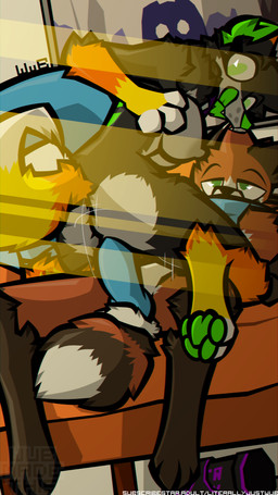 anthro anus black_body black_fur black_nose blue_penis breasts brown_body brown_fur butt clothing collar curled_tail female female_on_top fur furniture genitals green_eyes green_nose grey_body grey_fur group knot licking licking_lips light light_beam male male/female nipples on_top orange_body orange_fur panties pawpads penetrable_sex_toy penetration penis scarf sex sex_toy sofa sofa_sex spiked_collar spikes spread_butt spreading sunbeam sunlight tail text tongue tongue_out trio underwear vaginal vaginal_penetration vulva yellow_body yellow_fur wub_(artist) corby_(wub) spooky_(deaniealaska) ailurid canid canine canis domestic_dog fox hybrid mammal red_panda shiba_inu spitz 9:16 hi_res signature url watermark