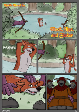 anthro balls bathing bdsm captured clothed clothing comic_panel fur genitals kidnapping low-angle_view male nude nude_anthro nude_male paws penis tail wet ollieotty disney robin_hood_(disney) robin_hood wolf_archer_(disney) absurd_res comic hi_res