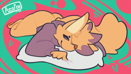 anthro ass_up butt clothing hug hugging_object hugging_pillow male pawpads pillow solo sweater teasing teasing_viewer topwear azafox azafox_(character) canid canine fennec_fox fox mammal true_fox 16:9 animated hi_res loop widescreen