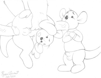 abused age_difference anal anal_penetration anthro balls bodily_fluids cum cum_on_face duo forced genital_fluids genitals male male/male oral oral_penetration penetration rape sex simple_background size_difference young young_anthro young_male younger_penetrated robbiewallace disney winnie_the_pooh_(franchise) roo_(winnie_the_pooh) kangaroo macropod mammal marsupial absurd_res hi_res line_art traditional_media_(artwork)