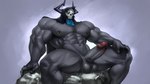 abs balls biceps erection genitals glans glowing glowing_eyes humanoid_genitalia humanoid_penis male muscular muscular_humanoid muscular_male navel not_furry pecs penis solo dagantfus_(artist) king_hassan humanoid absurd_res digital_drawing_(artwork) digital_media_(artwork) hi_res