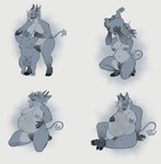 abdominal_bulge anthro anthro_pred anthro_prey arm_grab balls big_balls bloated body_in_mouth duo female female_pred genitals hand_on_belly huge_balls kneeling larger_female larger_pred licking licking_lips male male/female male_prey oral_vore overweight sitting sitting_on_ground size_difference stretched_mouth swallowing teats tongue tongue_out udders vore ickums nia_(kiroa) bovid bovine cattle domestic_pig mammal suid suine sus_(pig) hi_res