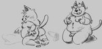 anthro backsack balls belly big_belly butt erection genitals male male/male moobs nipples overweight overweight_male penis pillow presenting presenting_hindquarters simple_background solo_focus weebdrawsnasty mappy goro_(mappy) domestic_cat felid feline felis mammal 2022 monochrome